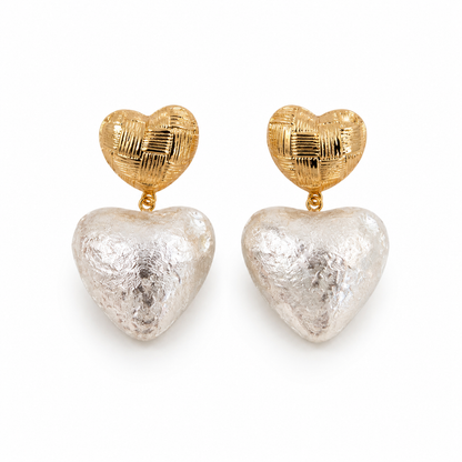 Woven Heart Drop Earrings