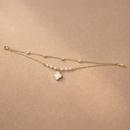 Gold Layered Clover Charm Bracelet
