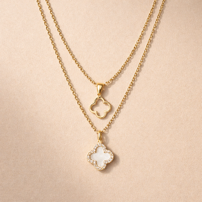 Gold Layered Clover Charm Necklace