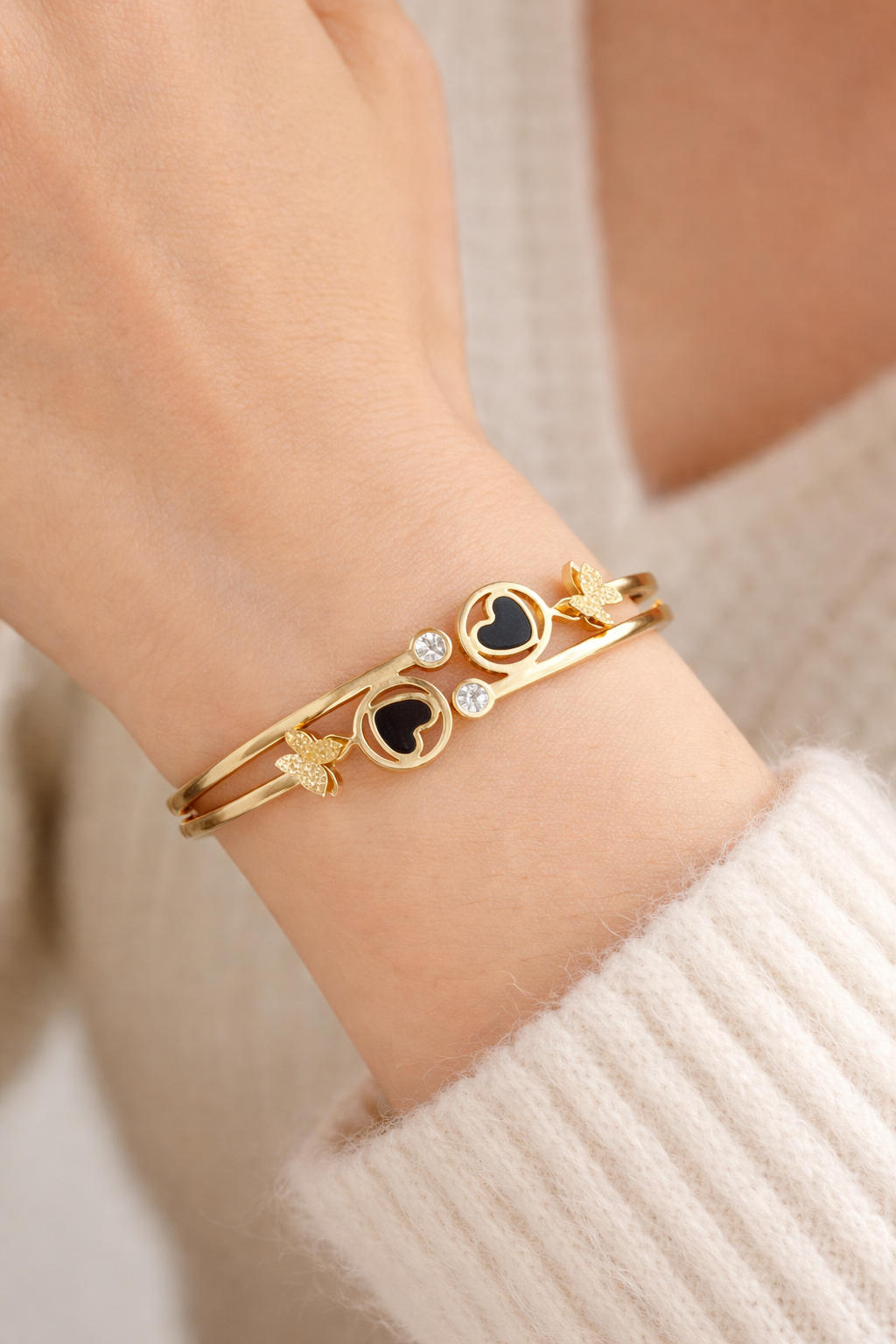 Butterfly Heart Crystal Bracelet