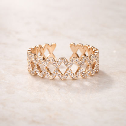 Gold Diamond Lattice Ring