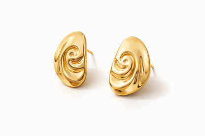 Vortex Gold Molten Stud Earrings