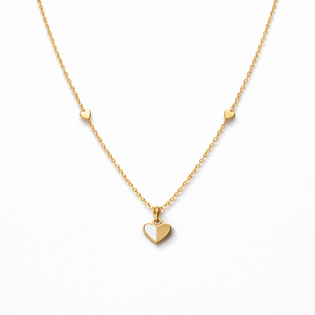 Delicate Gold Heart Charm Necklace