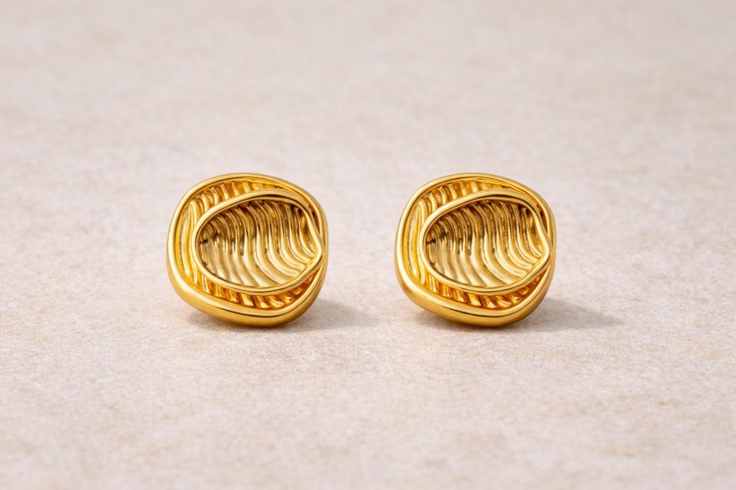 Chunky Textured Oval Stud Earrings