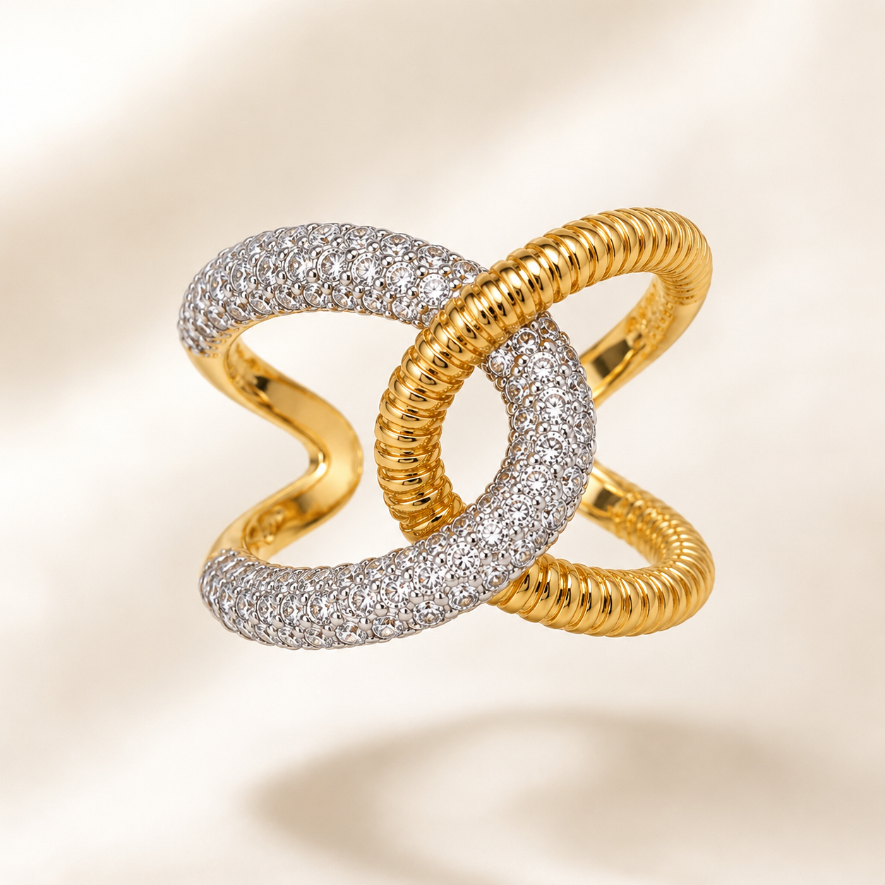 Luxe Pavé Knot Ring