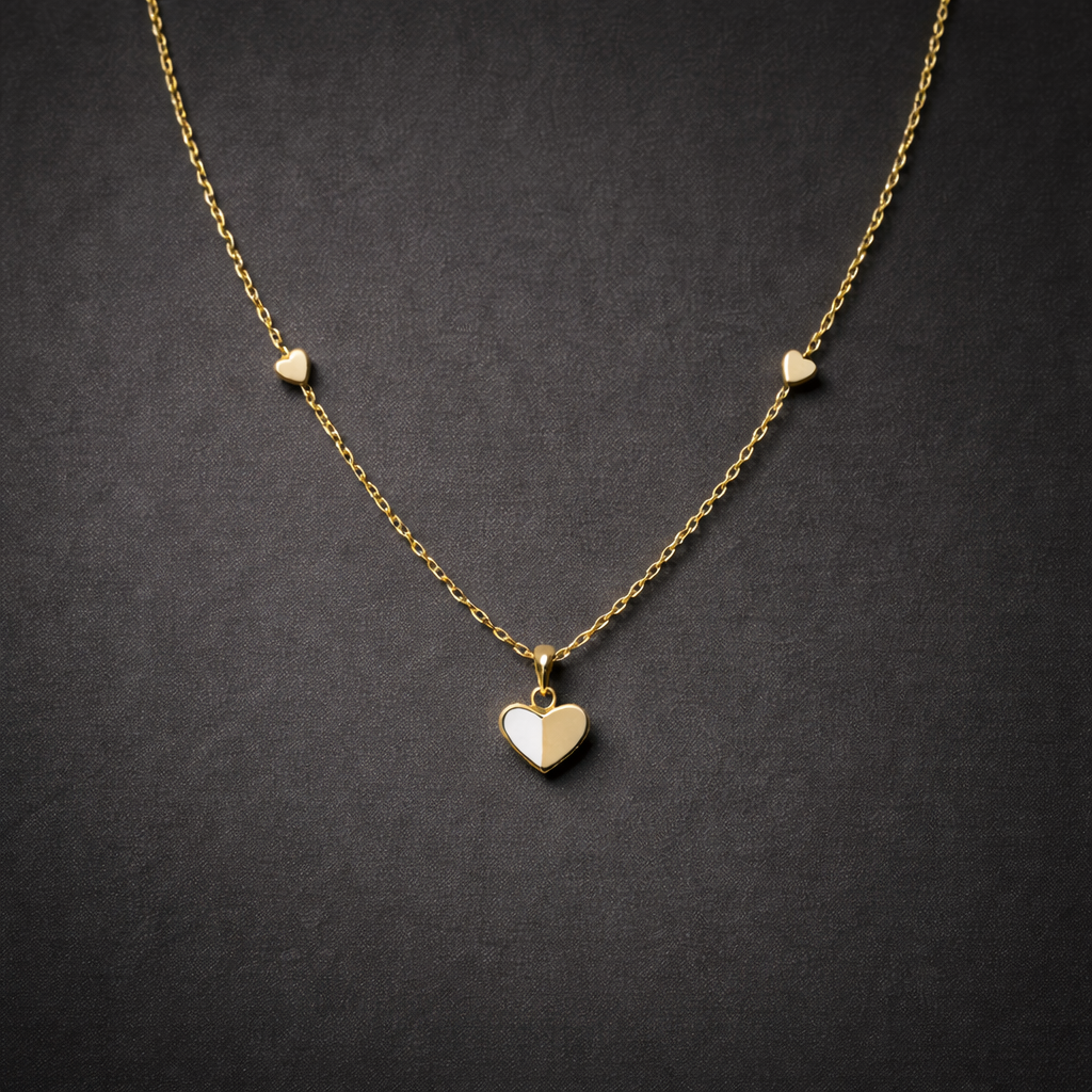 Delicate Gold Heart Charm Necklace