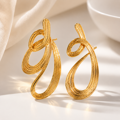 Luxe Sculptural Loop Drop Earrings