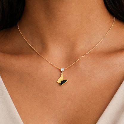 Gold Butterfly Charm Necklace