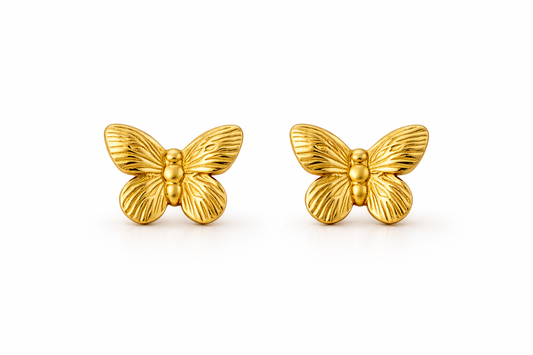 Gold Butterfly Stud Earrings