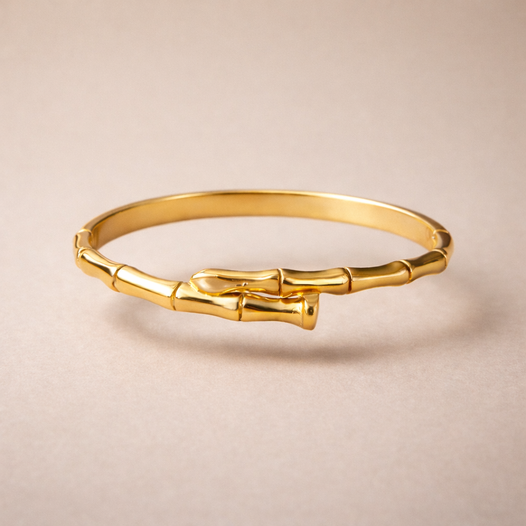Bamboo Design Gold Bracelet