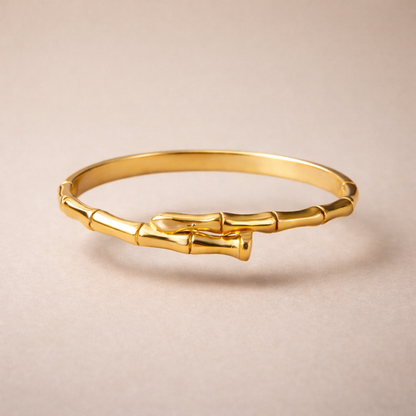 Bamboo Design Gold Bracelet