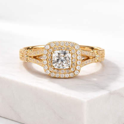 Radiant Halo Diamond Ring
