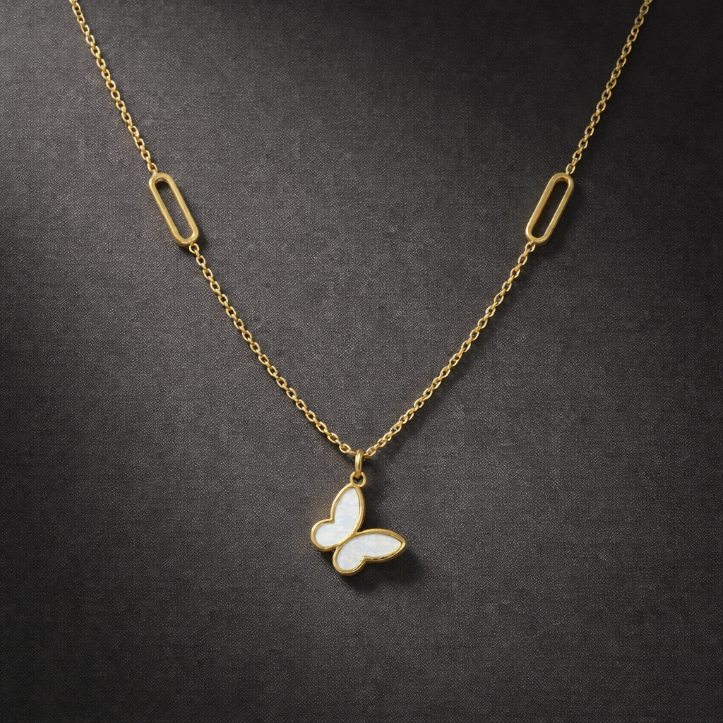Gold Butterfly Charm Necklace