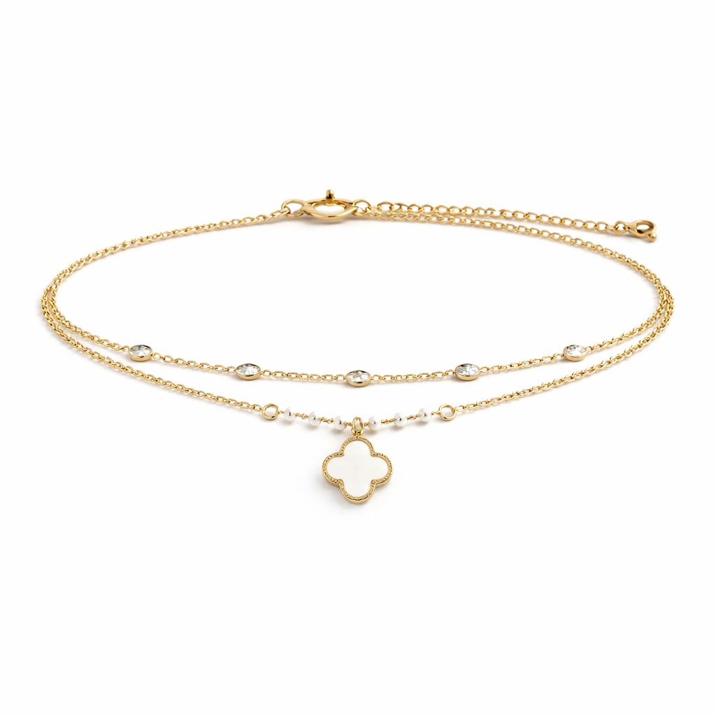 Gold Layered Clover Charm Bracelet