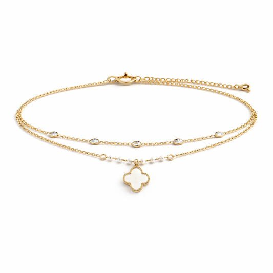 Gold Layered Clover Charm Bracelet