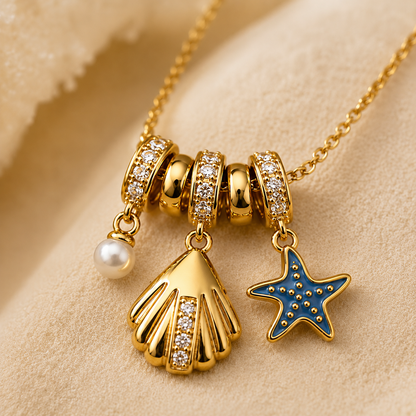 Gold Starfish Charm Necklace