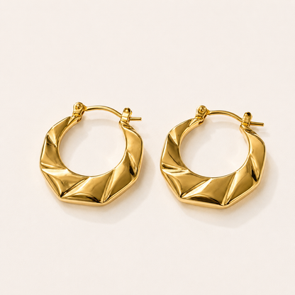 Geometric Gold Hoop Earrings