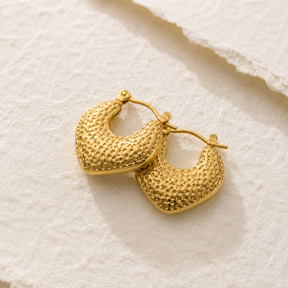 Hammered Gold Hoop Earrings