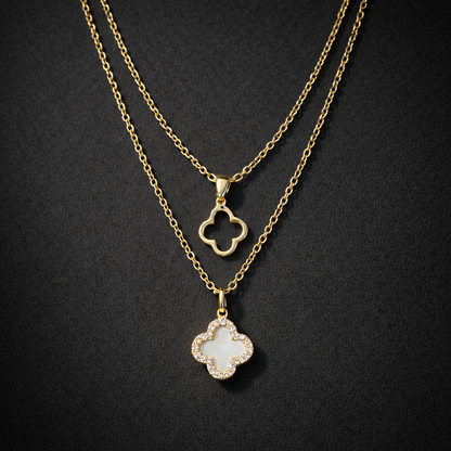 Gold Layered Clover Charm Necklace