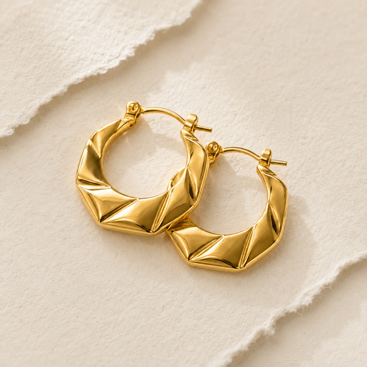 Geometric Gold Hoop Earrings