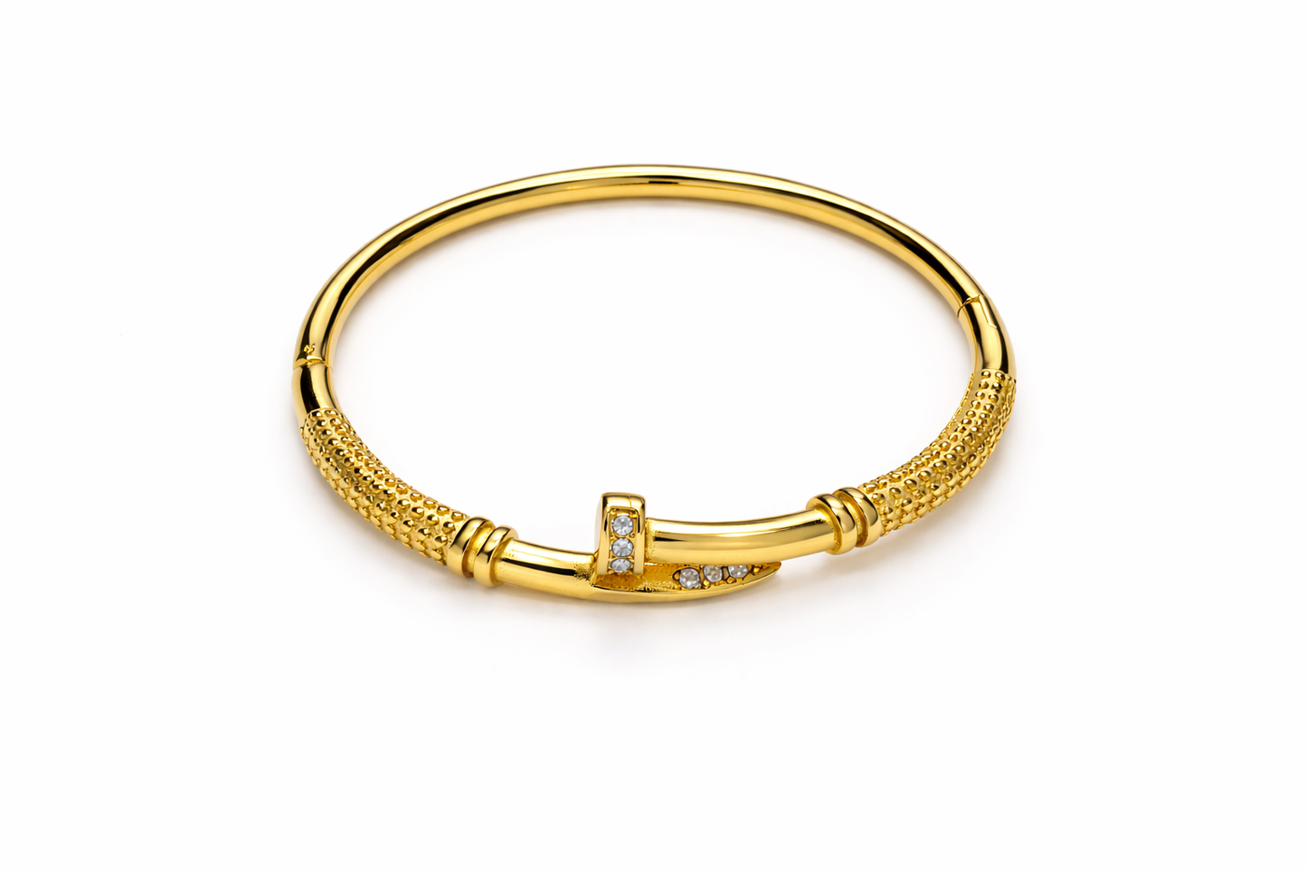 Crystal Nail Bangle Bracelet