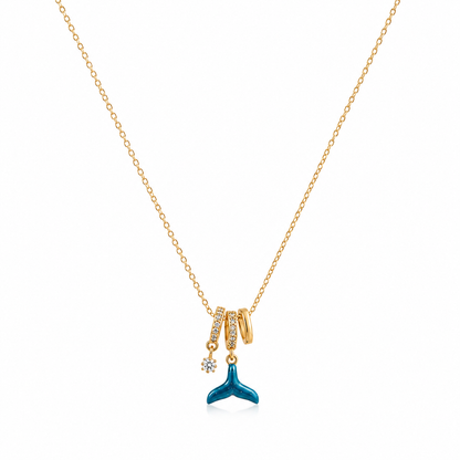Gold Whale Tail Charm Necklace