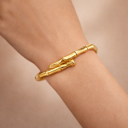 Bamboo Design Gold Bracelet