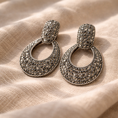 Vintage Crystal Halo Statement Drop Earring
