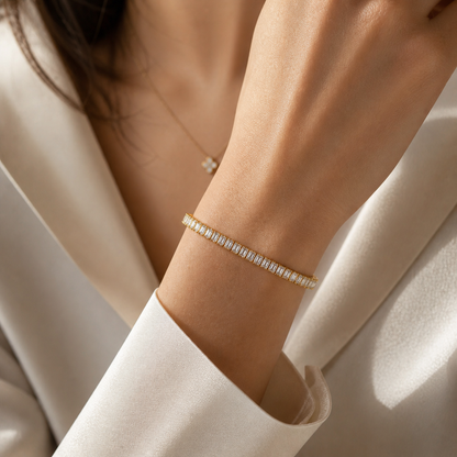 Celeste Baguette Crystal Tennis Bracelet