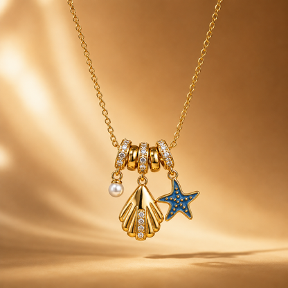 Gold Starfish Charm Necklace