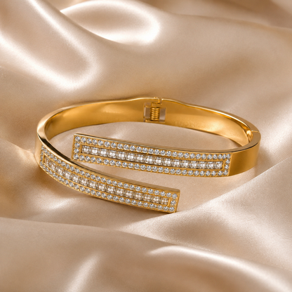 Radiant Crystal Open Cuff Bracelet