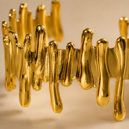 Molten Gold Statement Cuff Bracelet