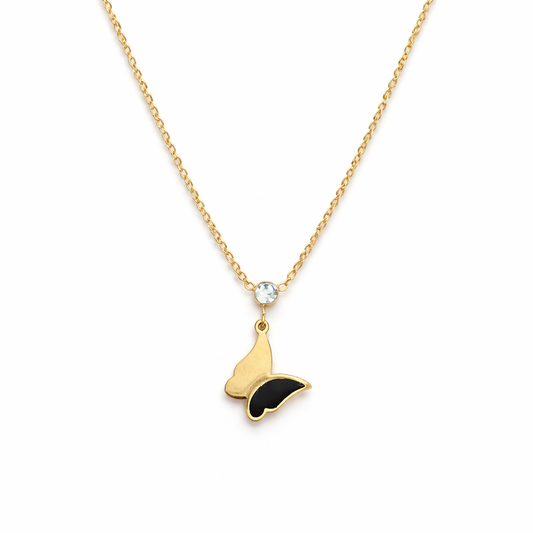 Gold Butterfly Charm Necklace