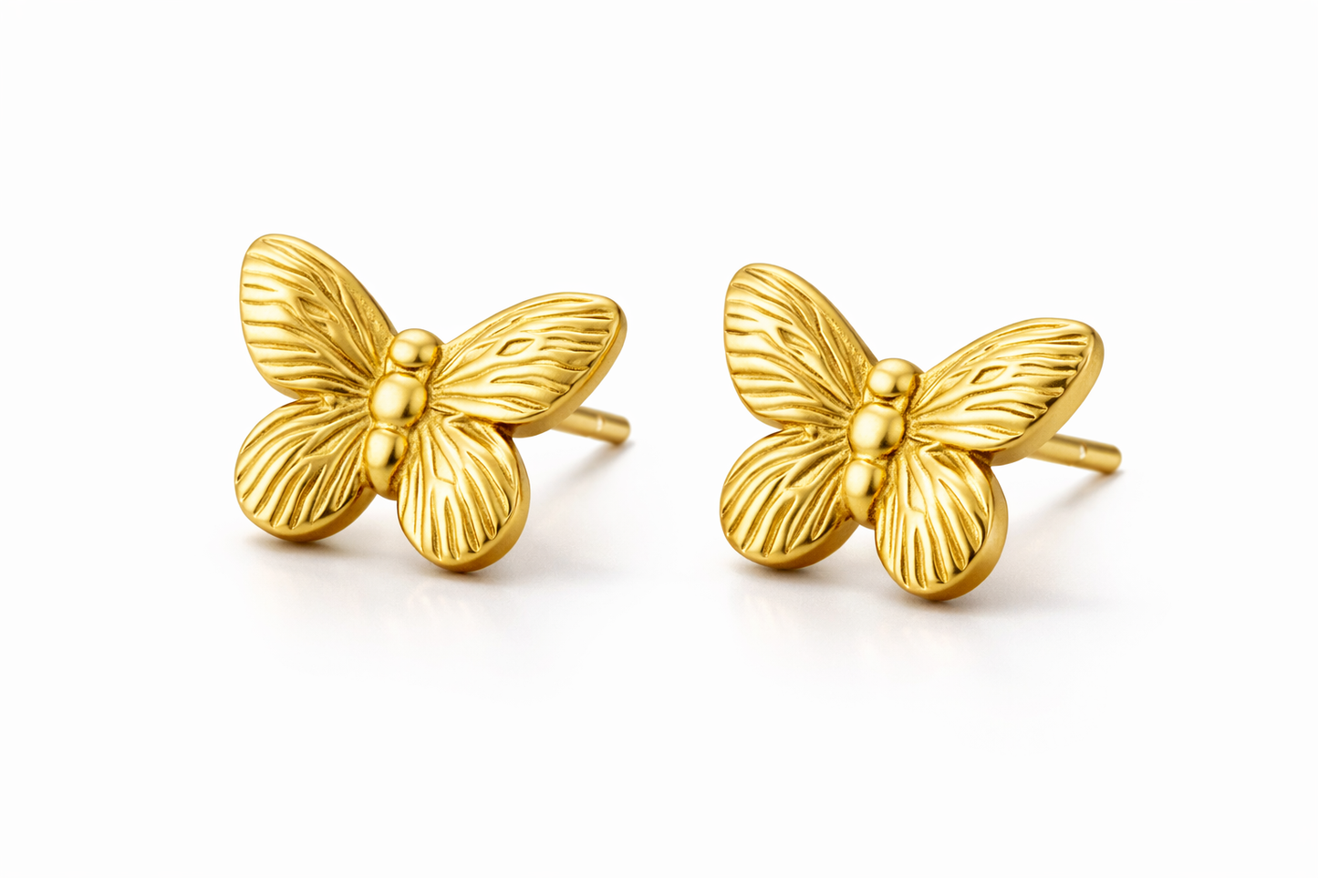 Gold Butterfly Stud Earrings