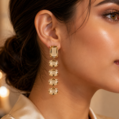 Champagne Crystal Drop Earrings