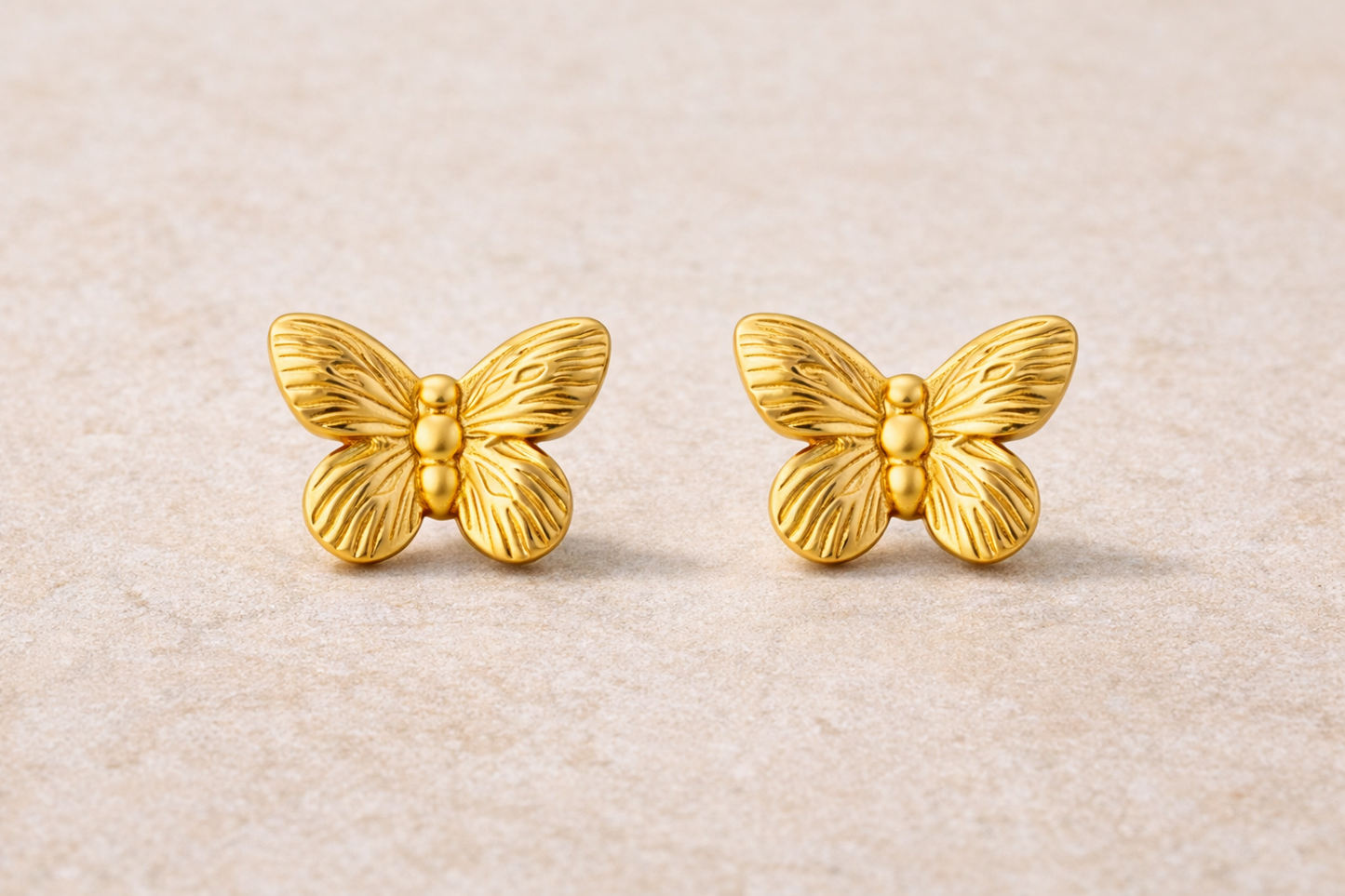 Gold Butterfly Stud Earrings