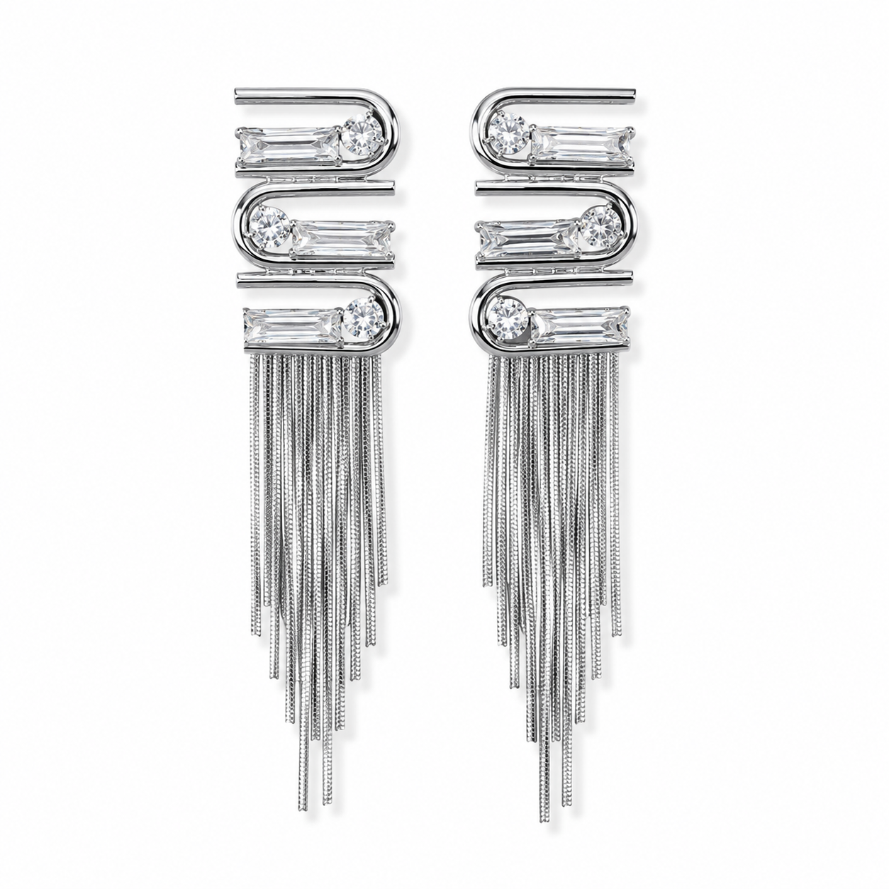Crystal Tassel Drop Earrings