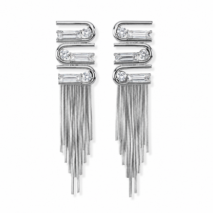 Crystal Tassel Drop Earrings
