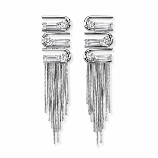 Crystal Tassel Drop Earrings