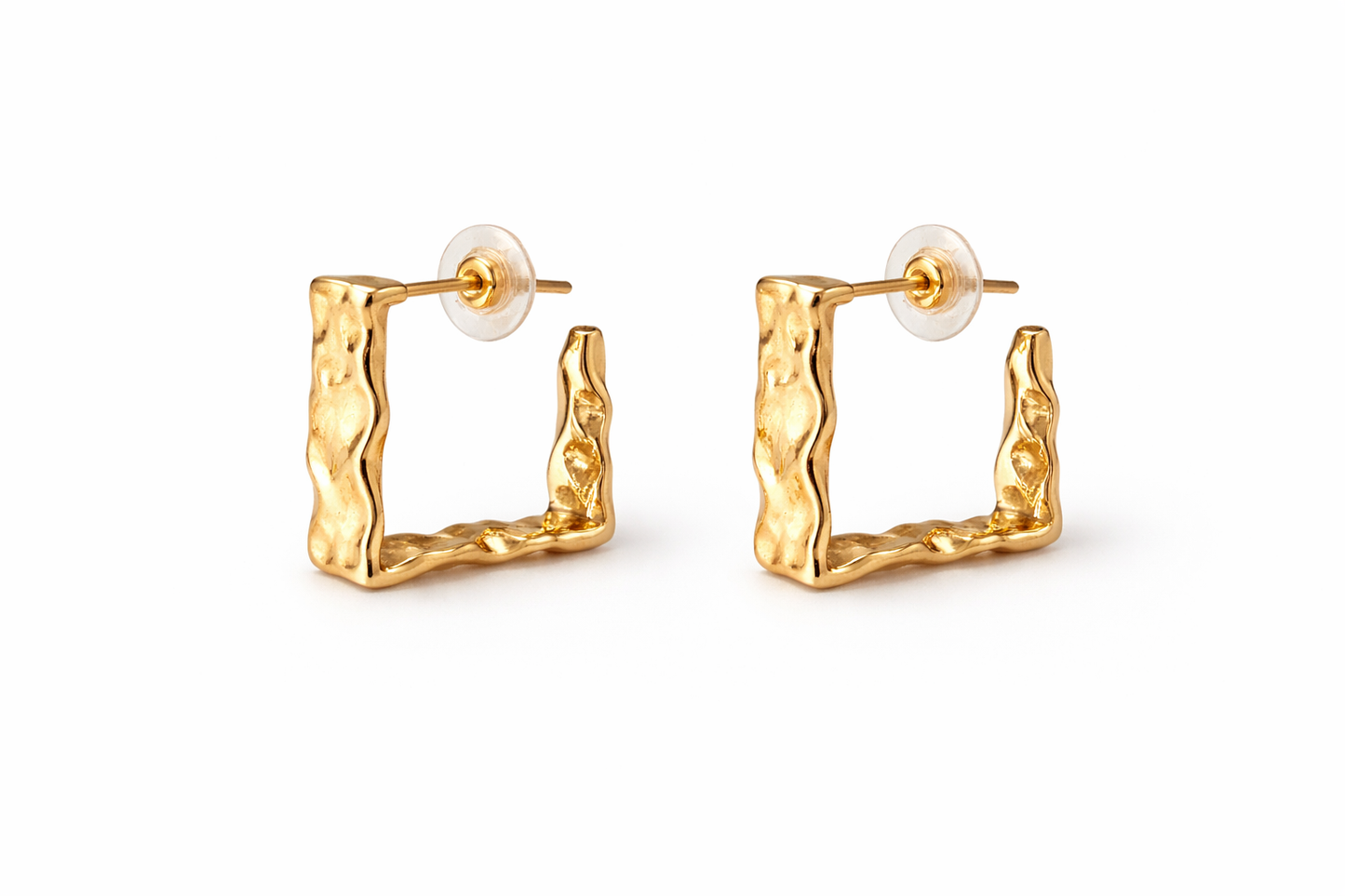 Gold Square Hoop Earrings
