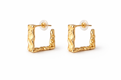 Gold Square Hoop Earrings