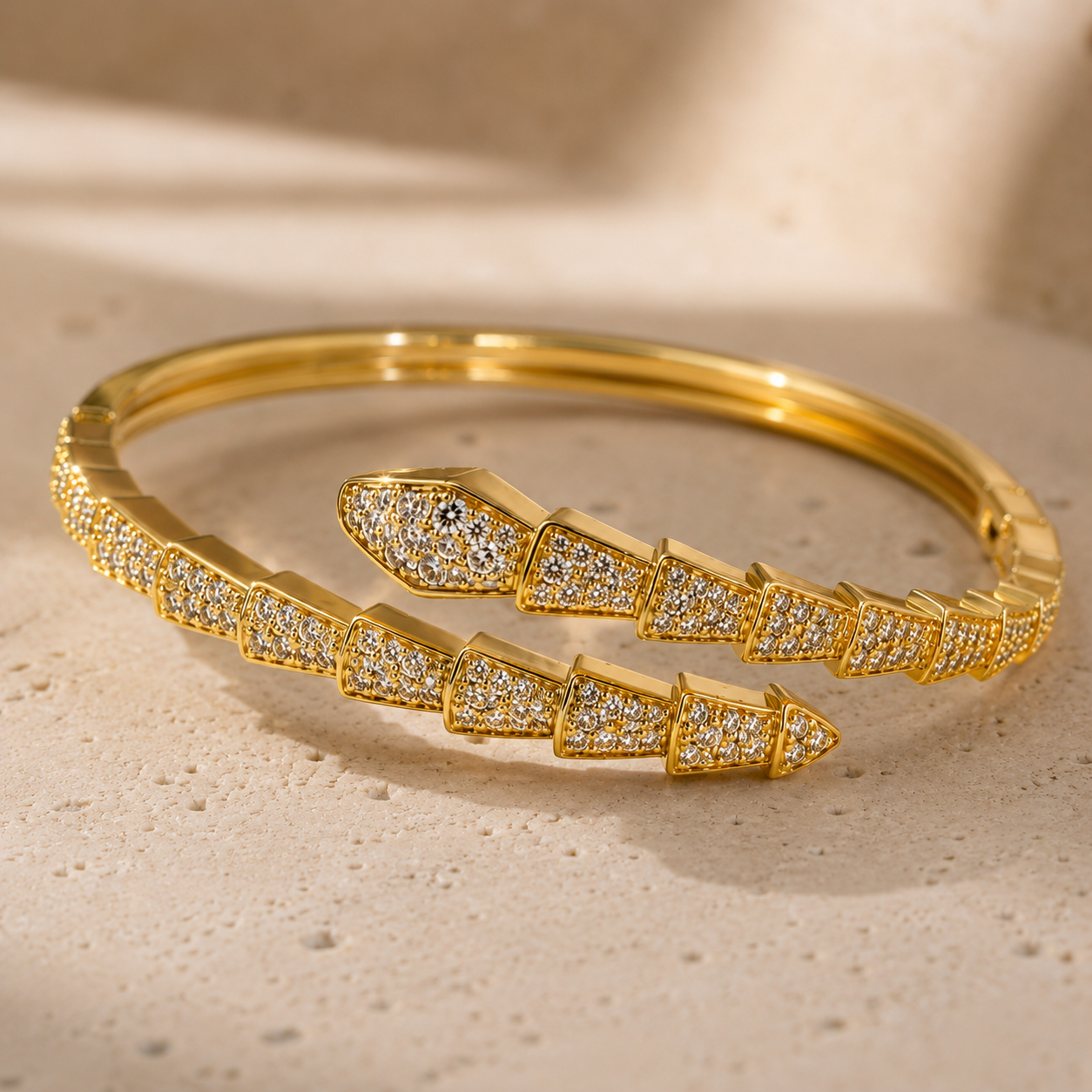 Gold Crystal Snake Bracelet