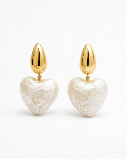 Luna Pearl Heart Earrings