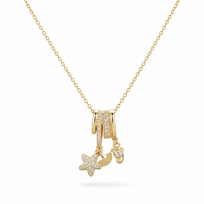Gold Starfish Charm Necklace