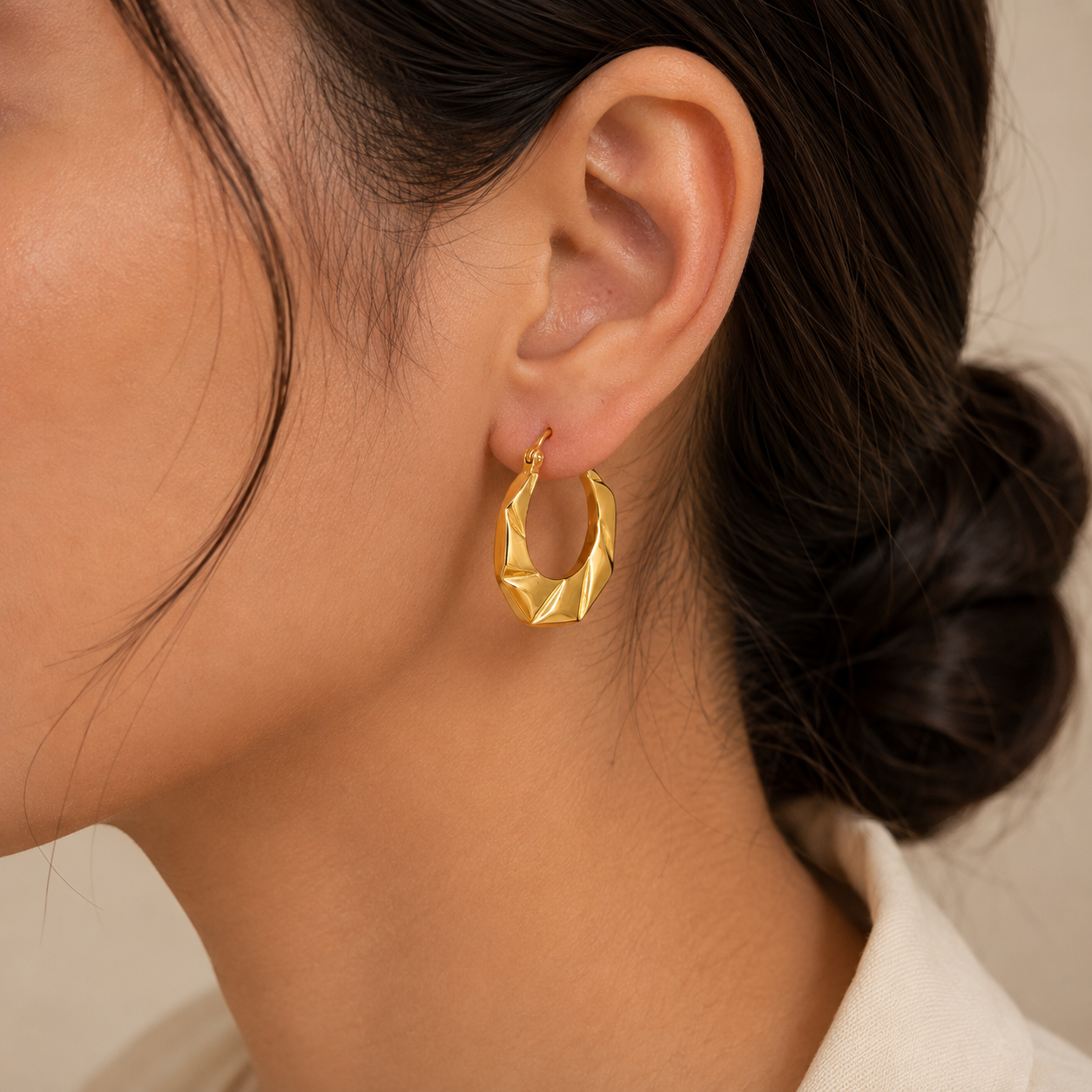 Geometric Gold Hoop Earrings