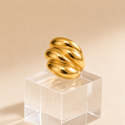 Triple Dome Gold Statement Ring