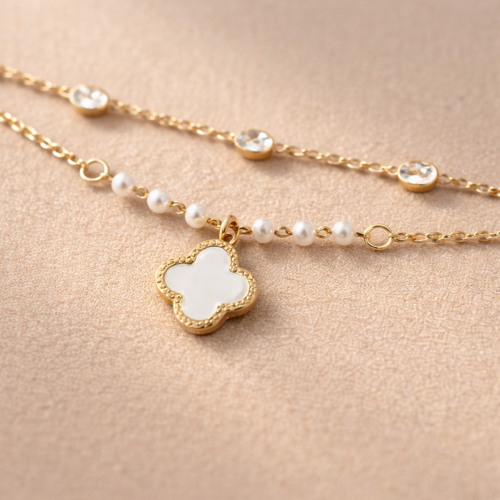 Gold Layered Clover Charm Bracelet
