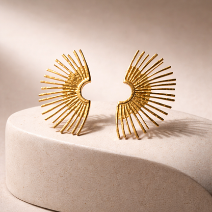 Celestial Sunray Statement Earrings