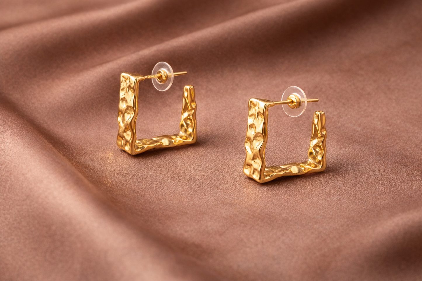 Gold Square Hoop Earrings