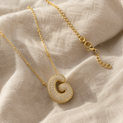 Initial Pavé Pendant Necklace